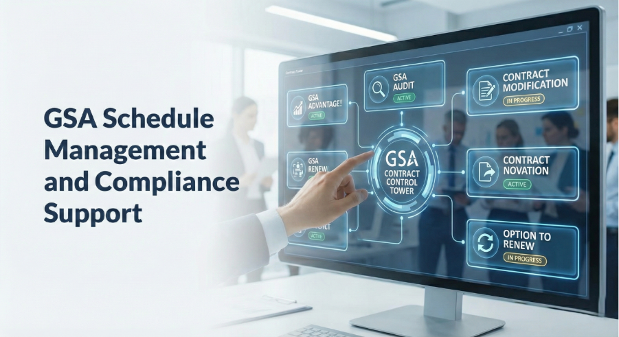 Illustration of GSA contract management and compliance support